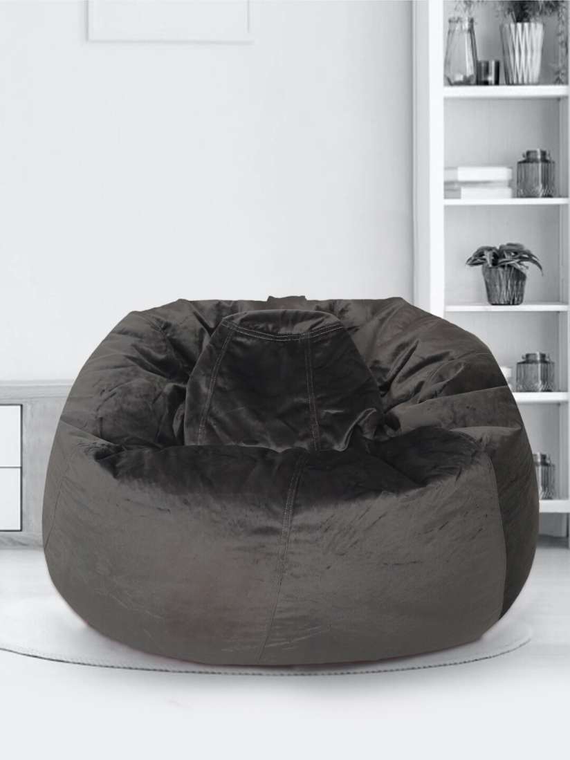 Buy Eyda Grey Velvet Bean Bag Cover Bean Bag Cover for Unisex 18087520 Myntra