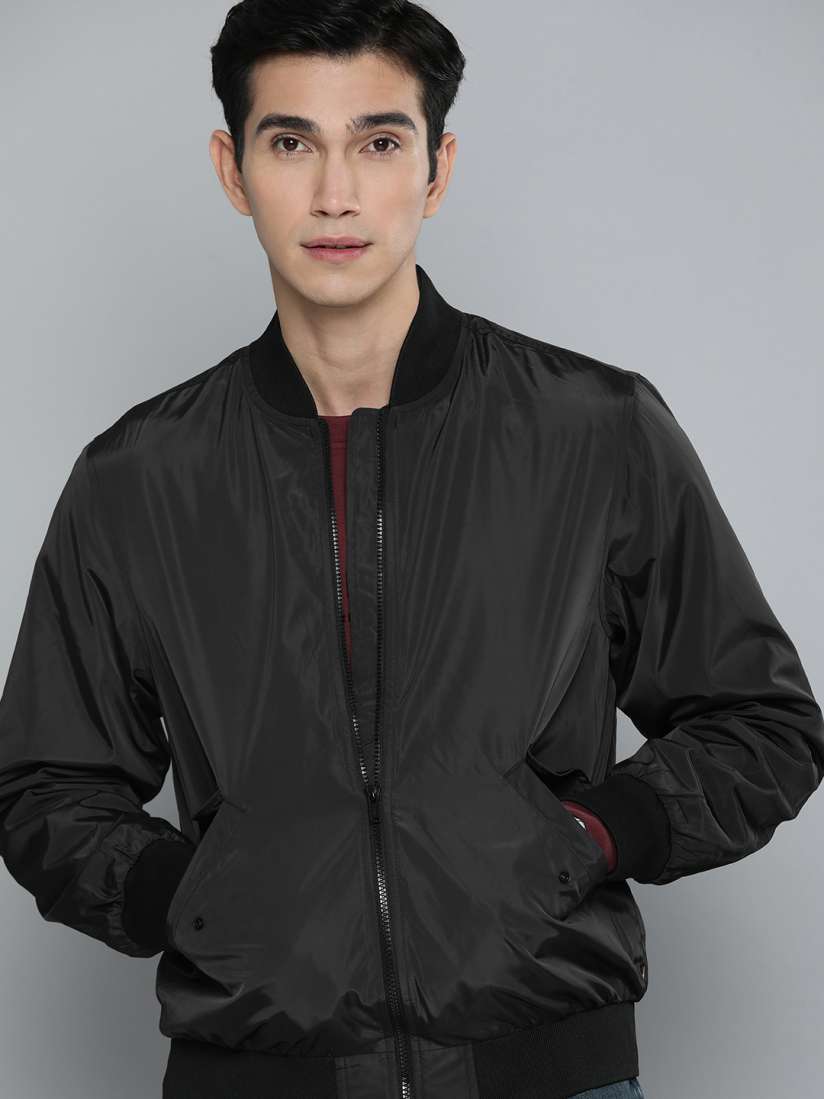 Levi's black bomber jacket top