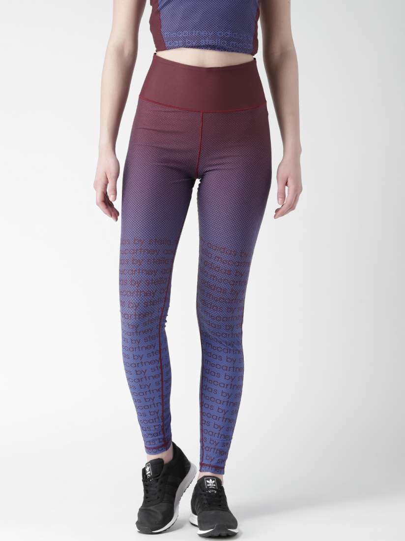 Buy ADIDAS Women By Stella McCartney Burgundy Blue Training Miracle Printed Sculpt Tights Tights for Women 1808940 Myntra
