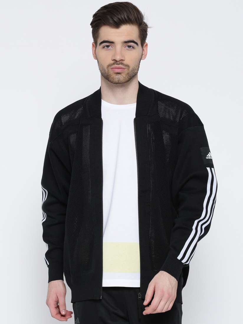 Buy Adidas Black Icon U KN BOM Mesh Patterned Sporty Jacket Jackets for Men Myntra