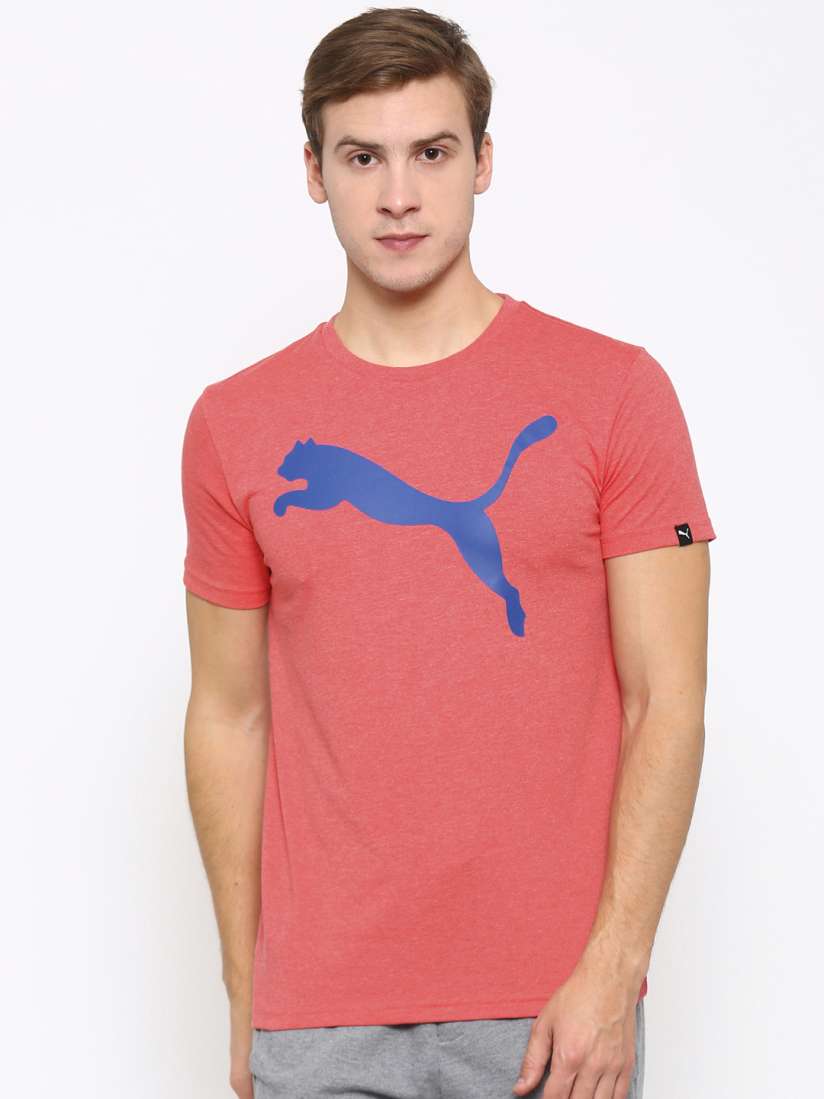Buy Puma Coral ESS Big Cat Heather Printed Slim Fit T shirt Tshirts for Men 1810963 Myntra