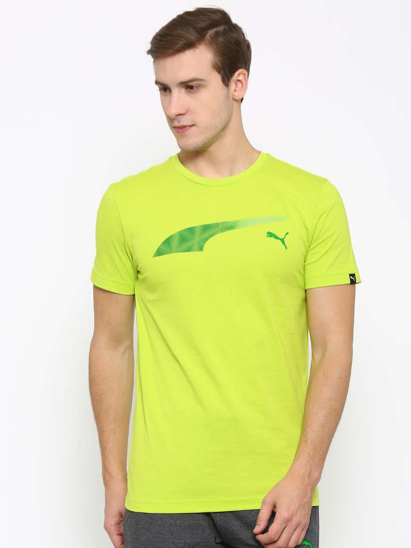 Buy Puma Lime Green Printed Slim Fit T Shirt Tshirts for Men Myntra