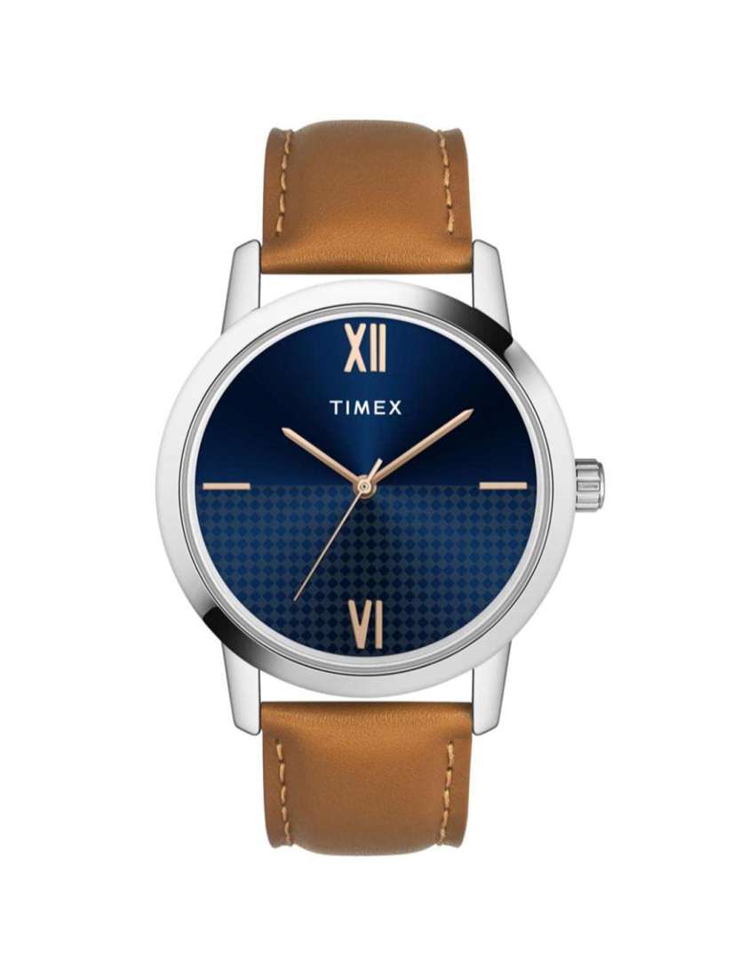 Buy Timex Men Blue Brass Dial Brown Leather Straps Analogue Wrist Watch TWTG31SMU01 Watches for Men 18116760 Myntra