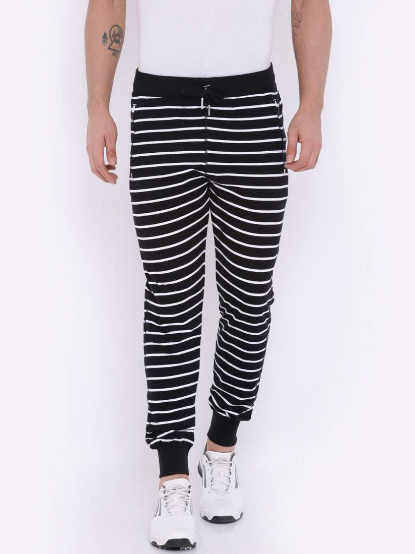 Buy Sports52 wear Black White Striped Joggers Track Pants for Men 1812030 Myntra