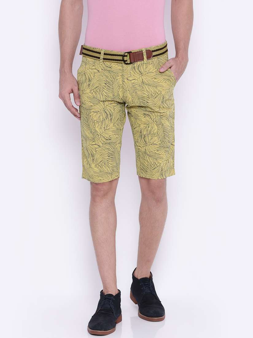 Mens Printed Khaki Shorts T-BASE Men Printed Casual Shorts