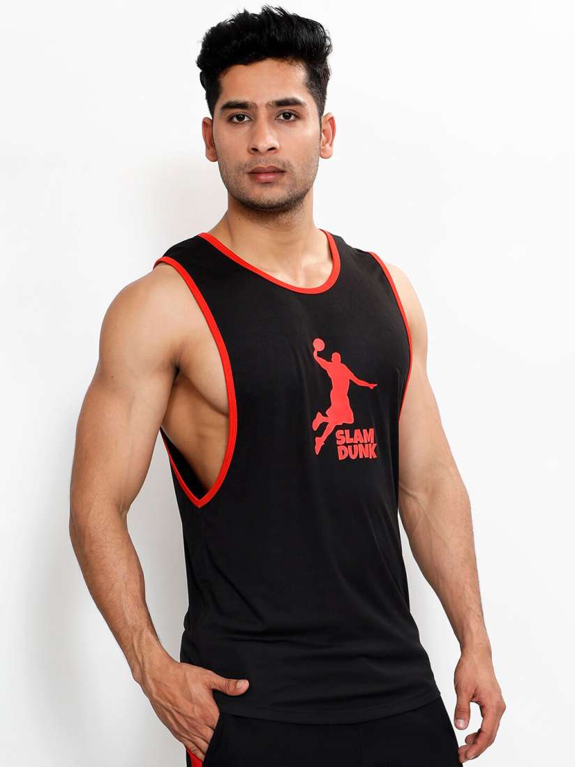 Buy Yogue Activewear Men Black Red Printed Pure Cotton Innerwear Vest Innerwear Vests for Men 18123062 Myntra