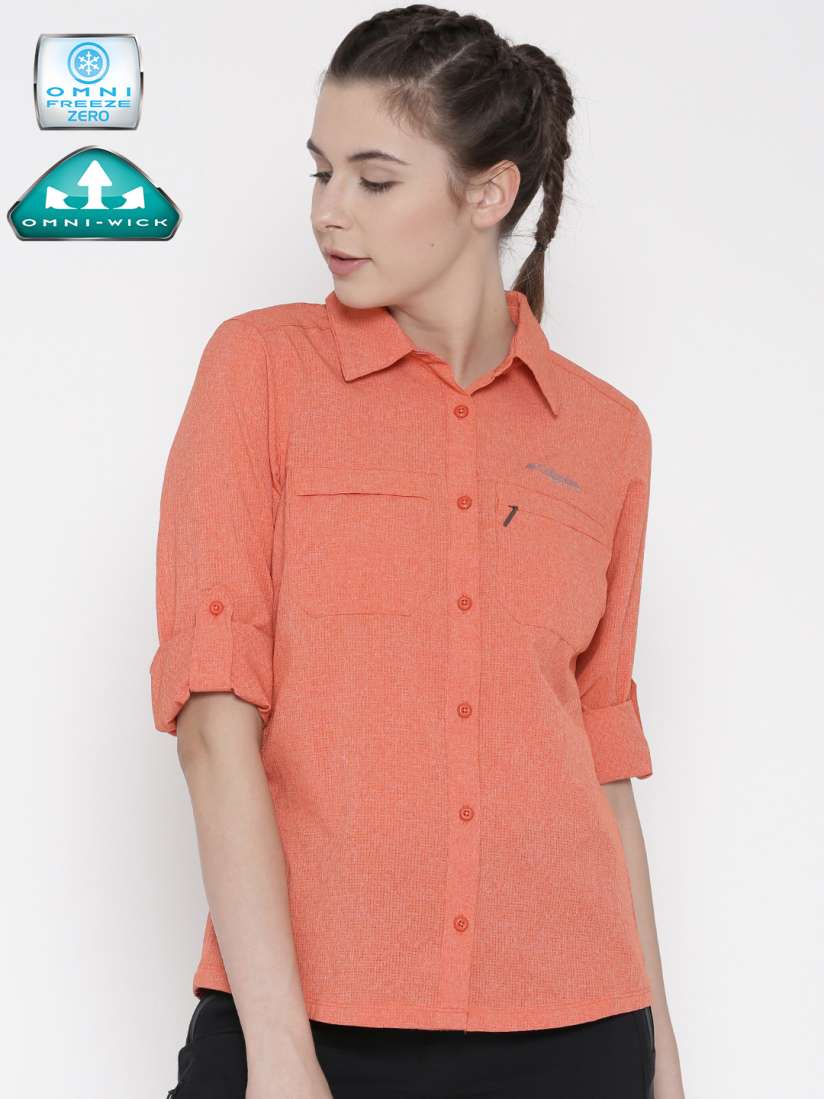 Buy Columbia Women Coral Orange Irico Patterned Hiking Shirt Shirts for Women 1812376 Myntra
