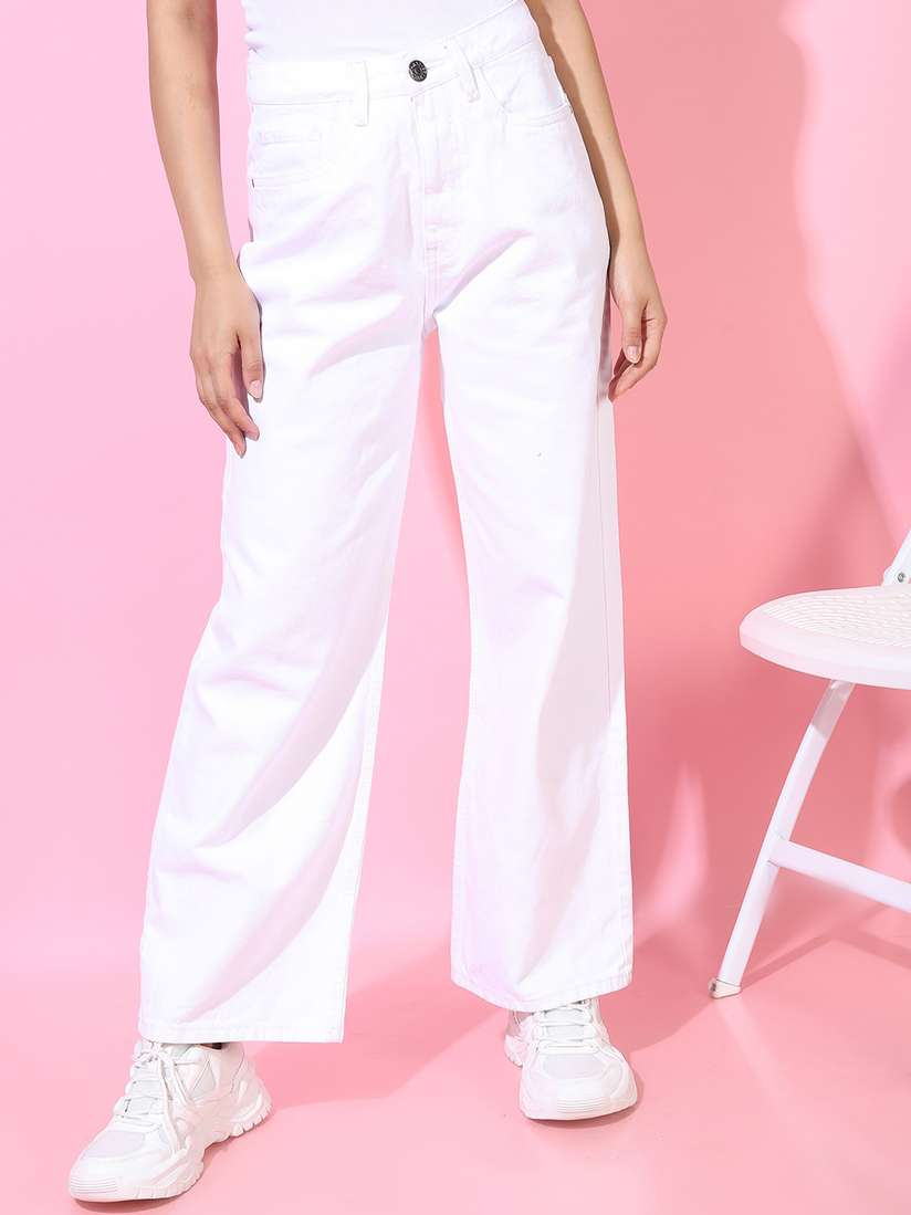 Buy Tokyo Talkies Women Beautiful White Flared Fit Jeans Jeans