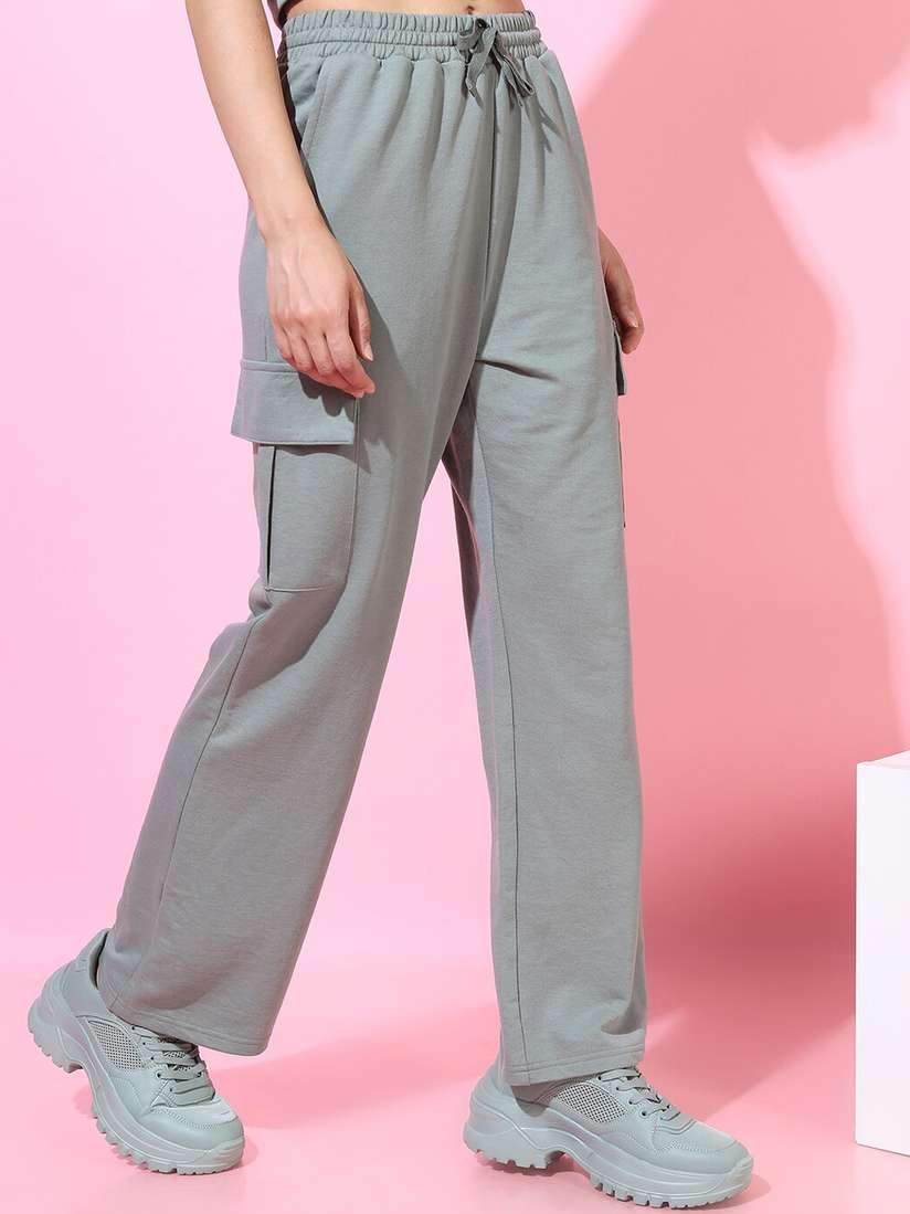 Buy Tokyo Talkies Women Olive Solid Track Pant Track Pants for