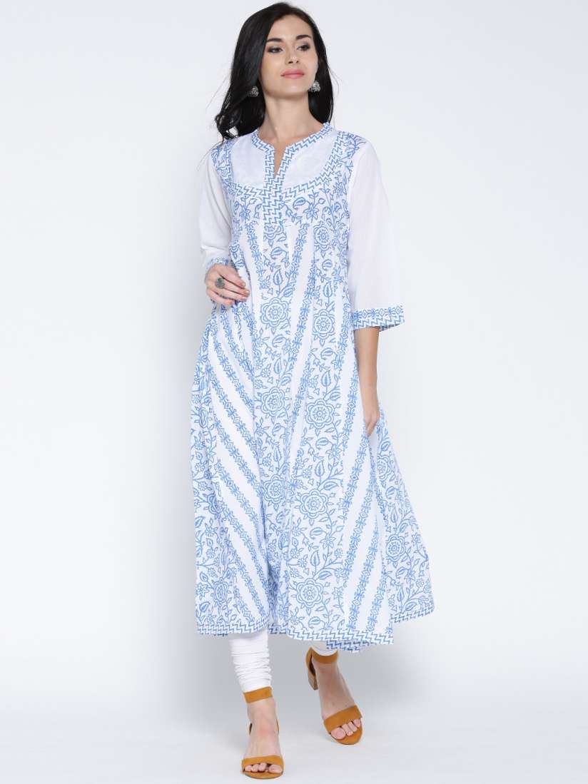 White anarkali myntra online
