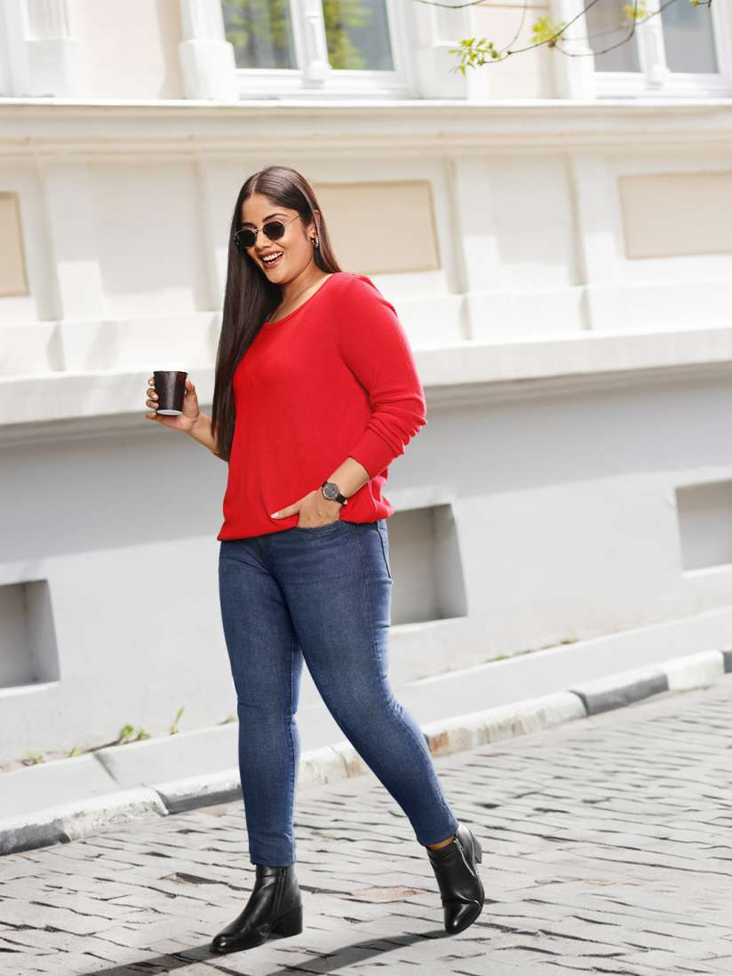 Solid red sweater online