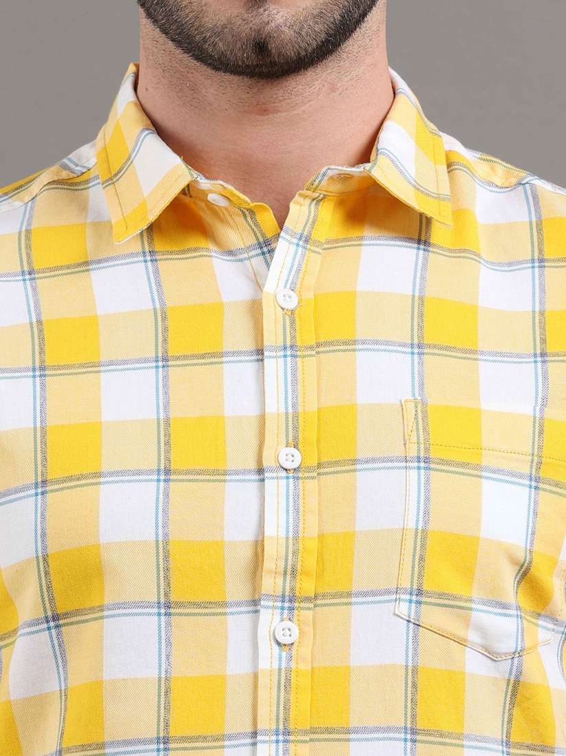 Yellow gingham dress shirt cheap