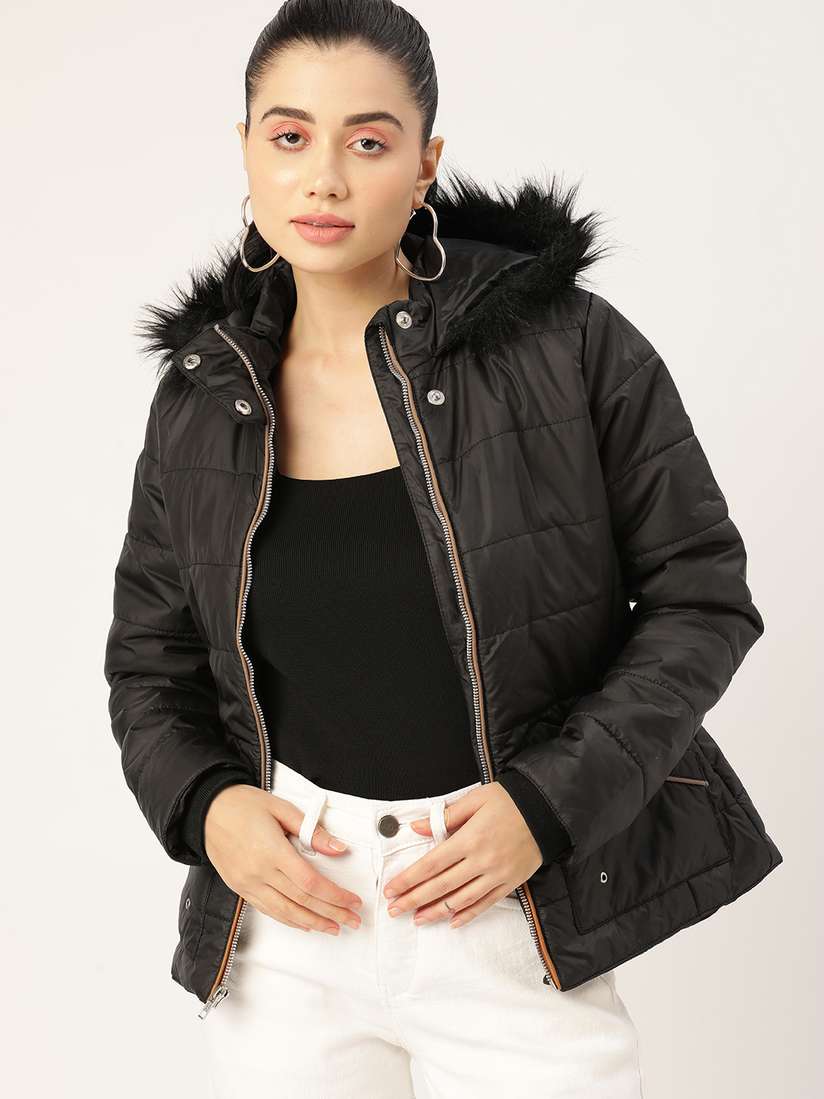 Faux Fur Myntra Girls Jacket Buy Toonyport Girls Hooded - Main Image