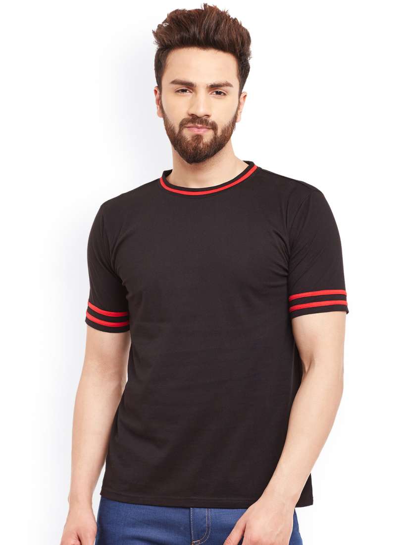 Buy GRITSTONES Men Black Solid Round Neck T Shirt Tshirts for Men Myntra