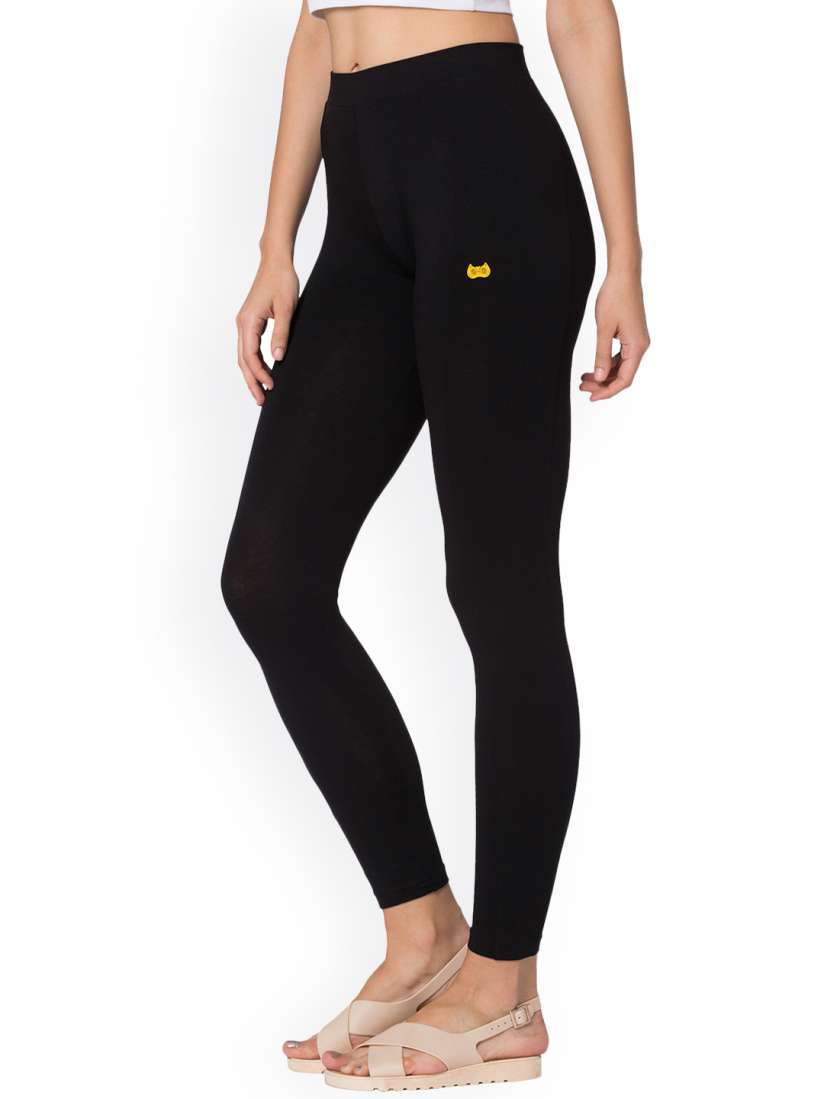 Buy Chumbak Black Ankle Length Leggings Leggings for Women 1814430 Myntra