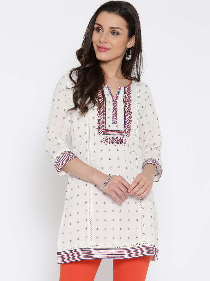 Myntra off white kurti cheap