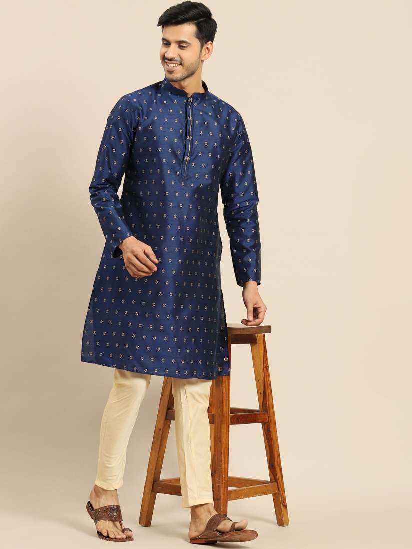 Buy Amodh by Kisah Men Navy Blue Kurta with Trousers Kurta Sets for Men 18149934 Myntra
