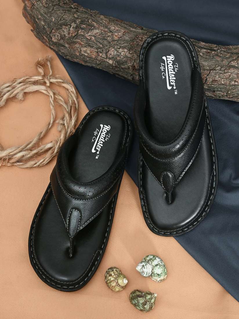 Roadster black sandals discount