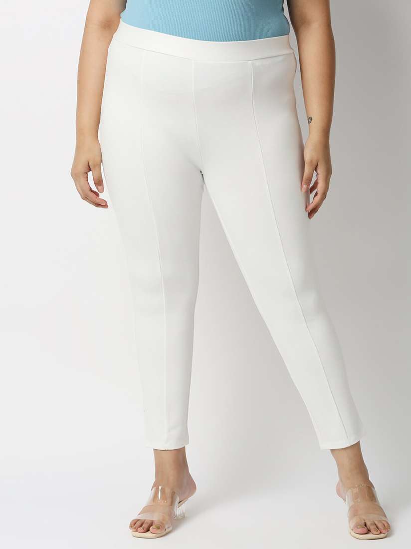 Buy 20Dresses Women Off White Solid Skinny Fit Jeggings Jeggings for Women 18161848 Myntra