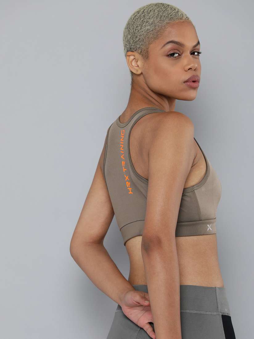 Buy HRX by Hrithik Roshan Grey Solid Bra Lightly Padded Bra for Women 18165512 Myntra