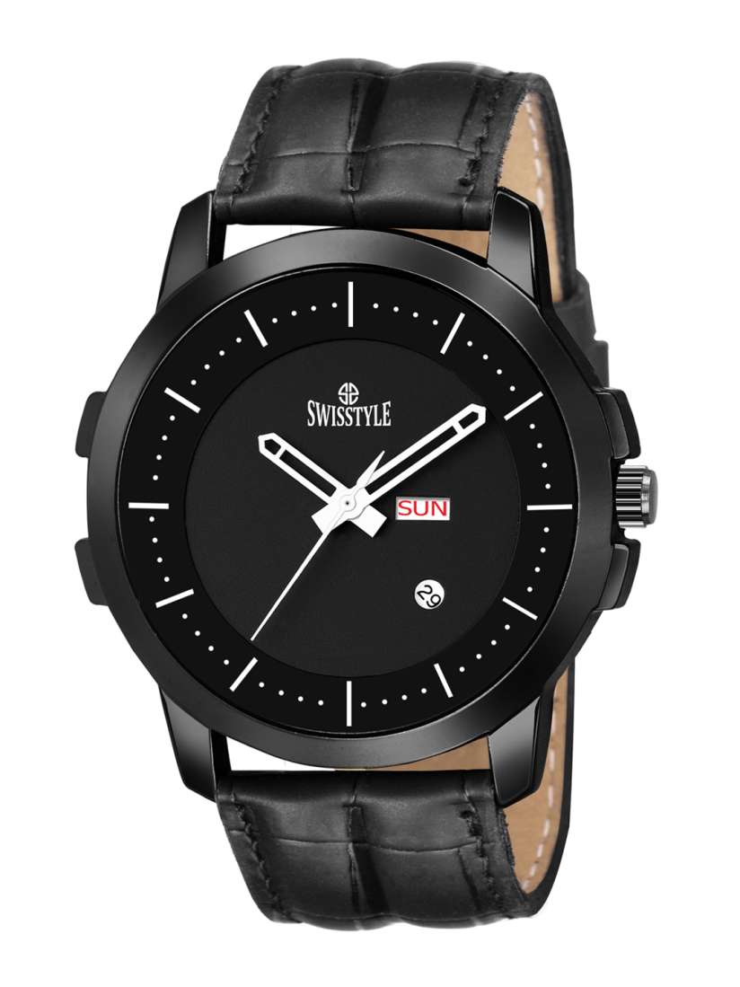 Buy SWISSTYLE Men Black Brass Dial Black Straps Analogue Watch SS GR804 Watches for Men 18167478 Myntra