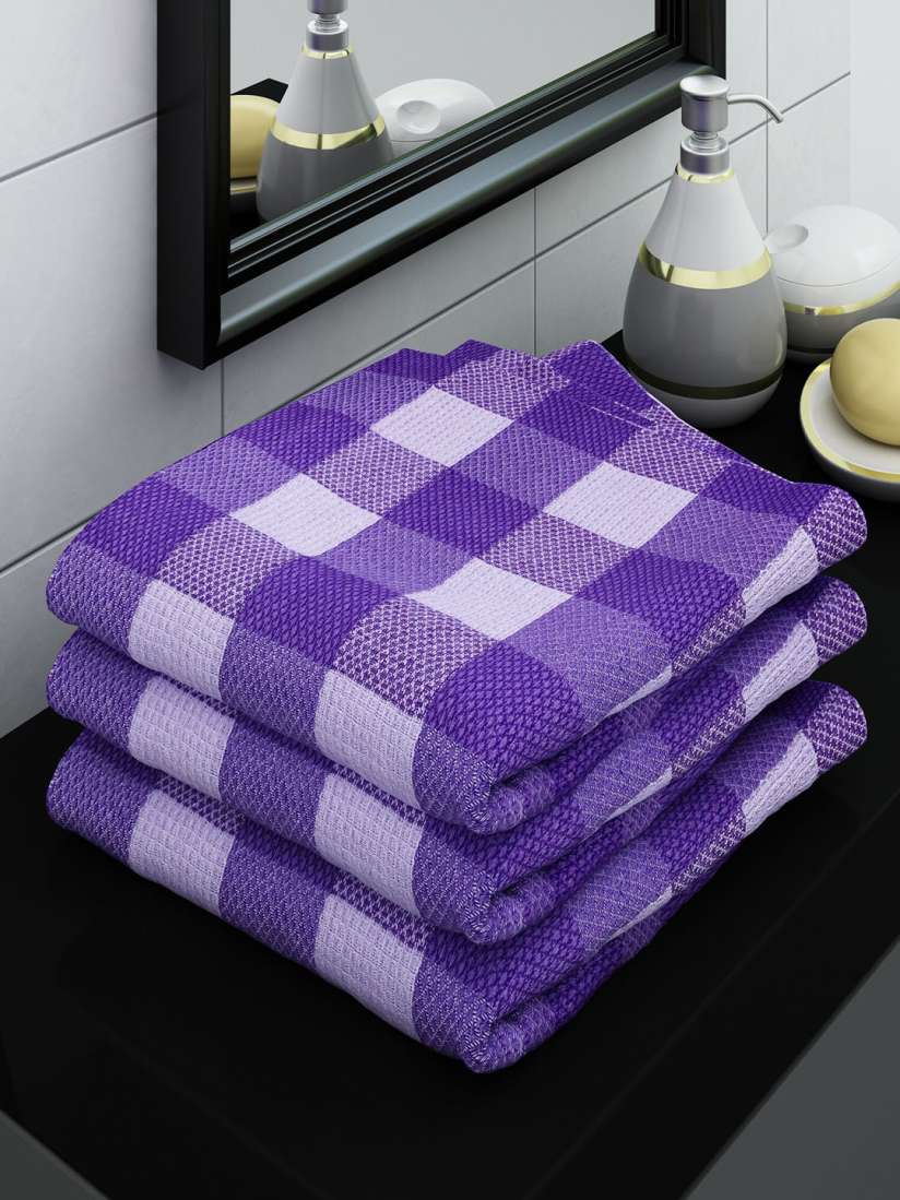 Purple and white bath towels online