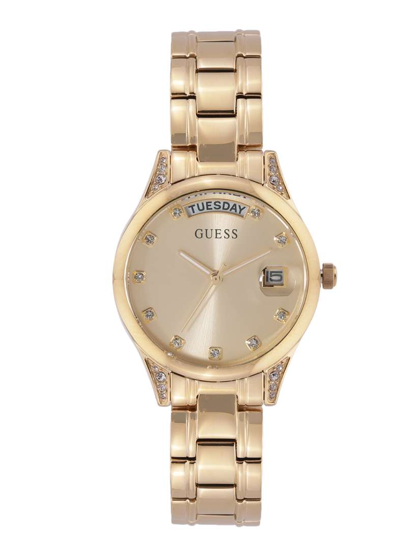 Buy GUESS Women MINI AURA Gold Toned Dial Gold Toned Analogue Multi Function Watch GW0385L2 Watches for Women 18168954 Myntra