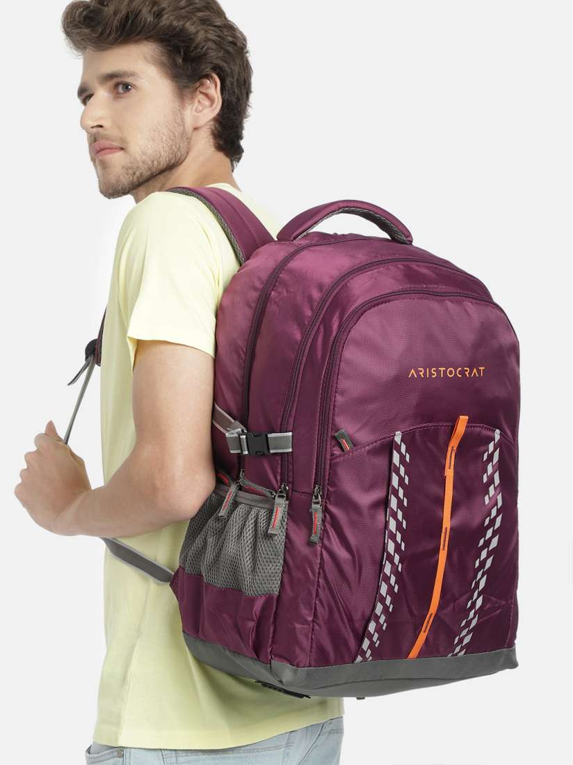 Buy Aristocrat Unisex Burgundy Solid Backpack with Compression Straps Backpacks for Unisex 18171410 Myntra