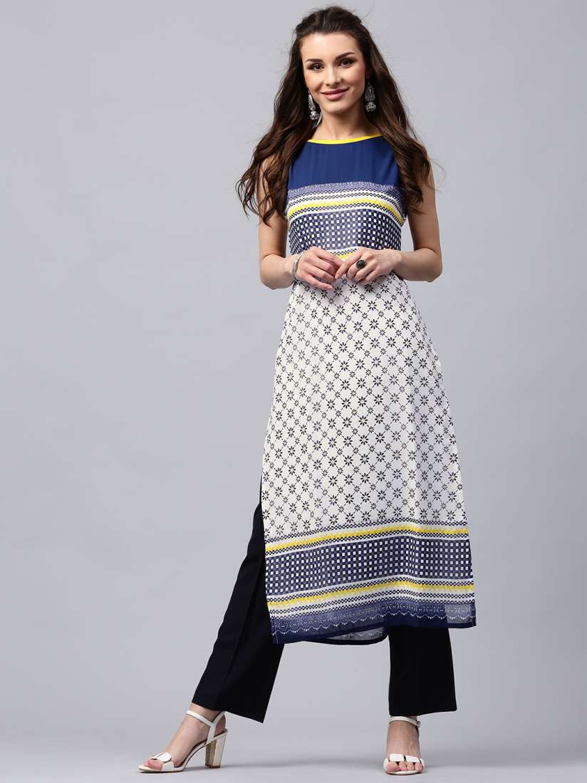 Buy Libas Women White Printed Straight Kurta Kurtas for Women Myntra