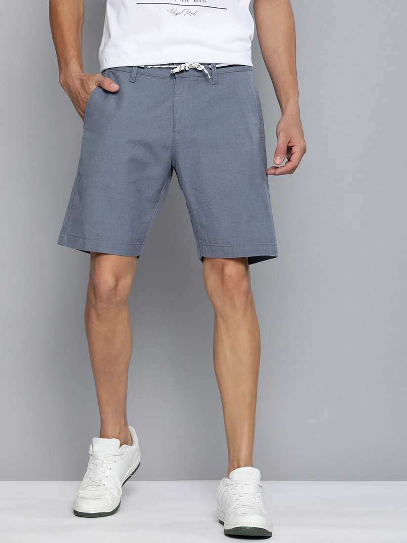 Buy Mast Harbour Men Blue Cotton Linen Chino Shorts Shorts for Men 18174264 Myntra