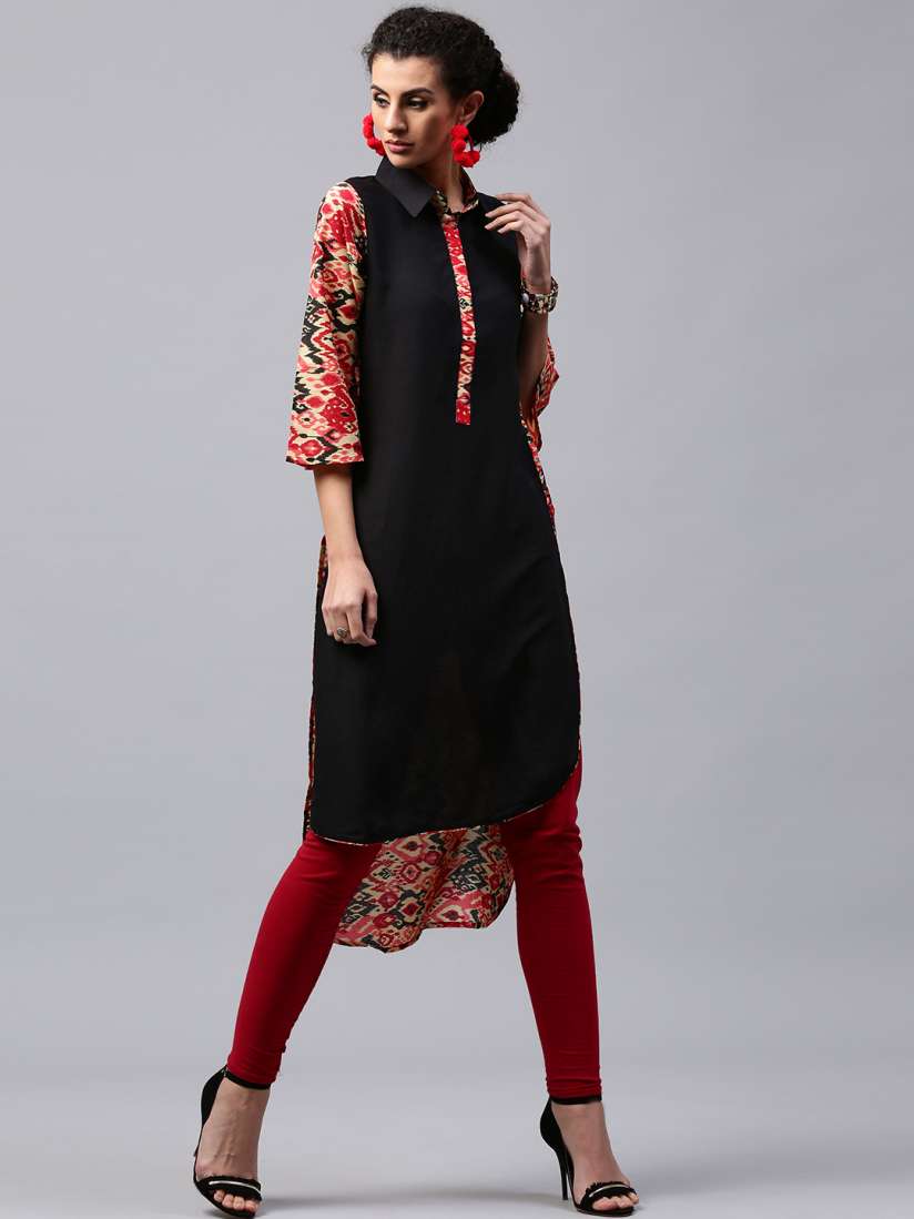 Buy Libas Women Black Printed Pathani Kurta Kurtas for Women Myntra