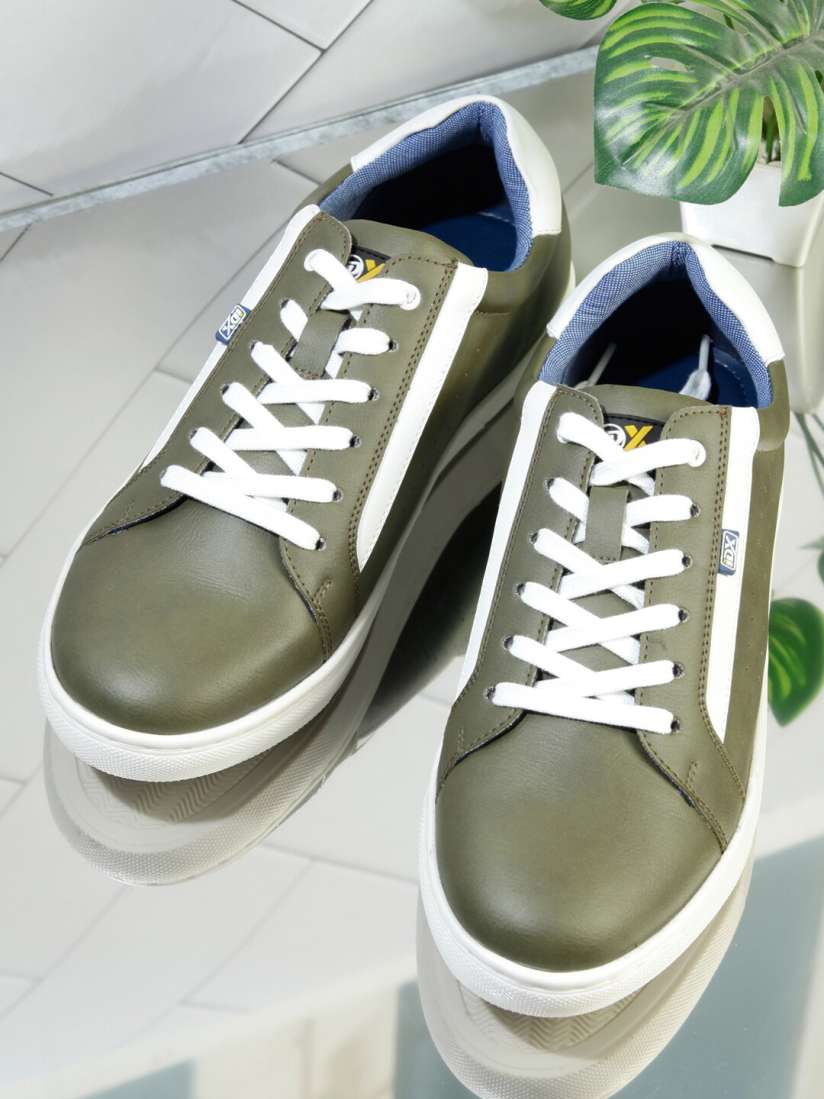 White shoes olive green outlet