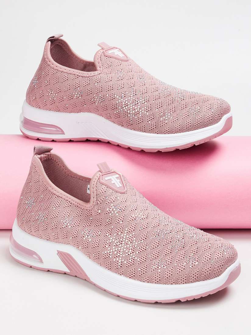 Walking Sneakers for Women Chunky Platform White Pink Dad