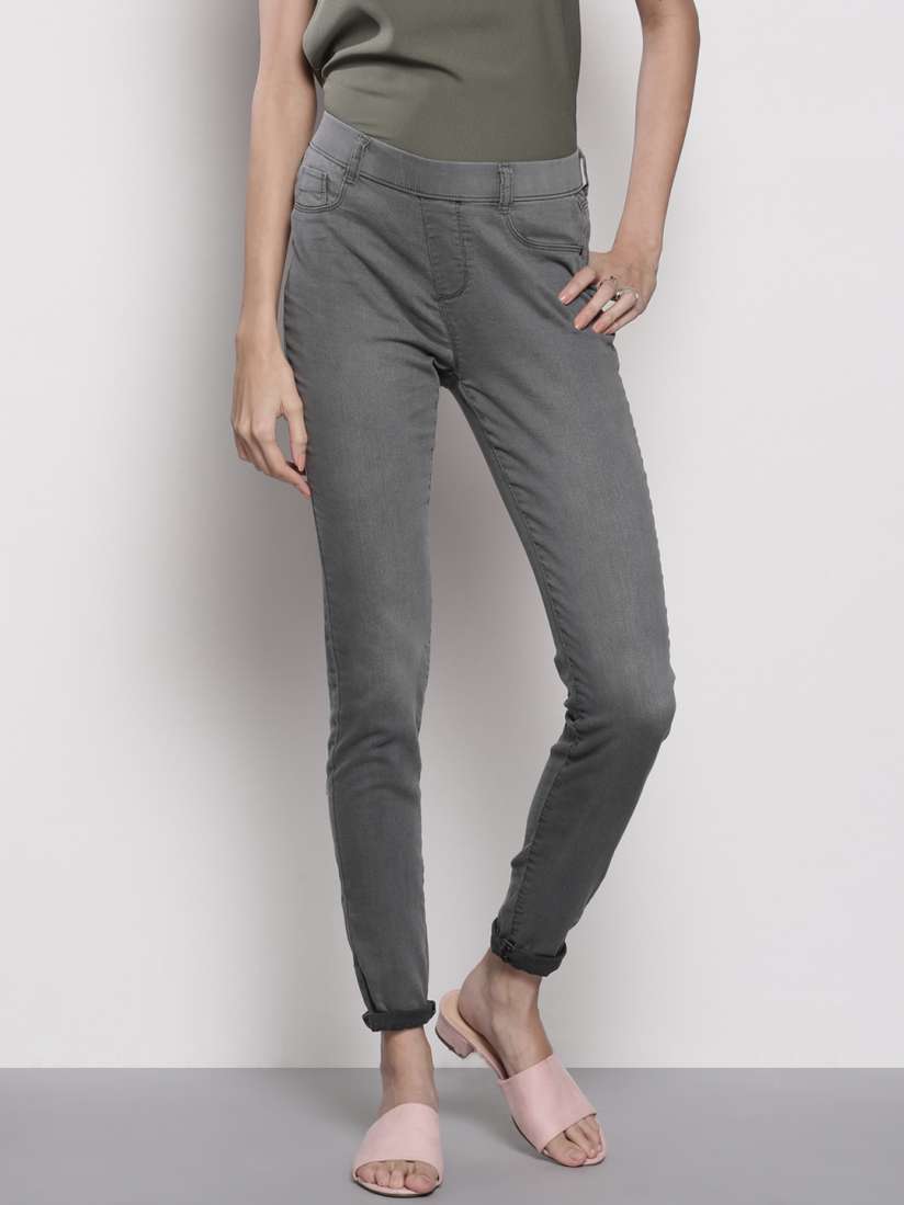 Charcoal grey jeggings cheap