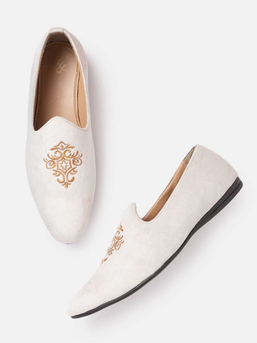 Buy House of Pataudi Men Off White Beige Embroidered Handcrafted Slip Ons Casual Shoes for Men 18182916 Myntra