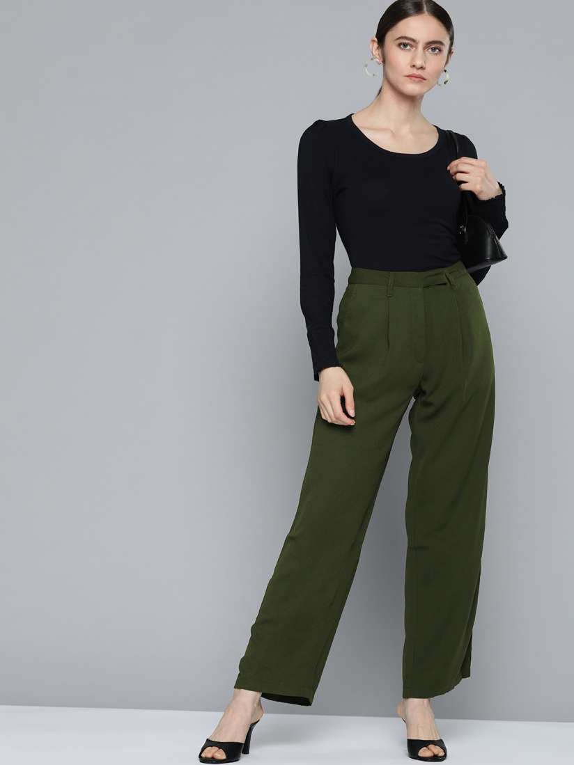 Trousers for ladies myntra on sale