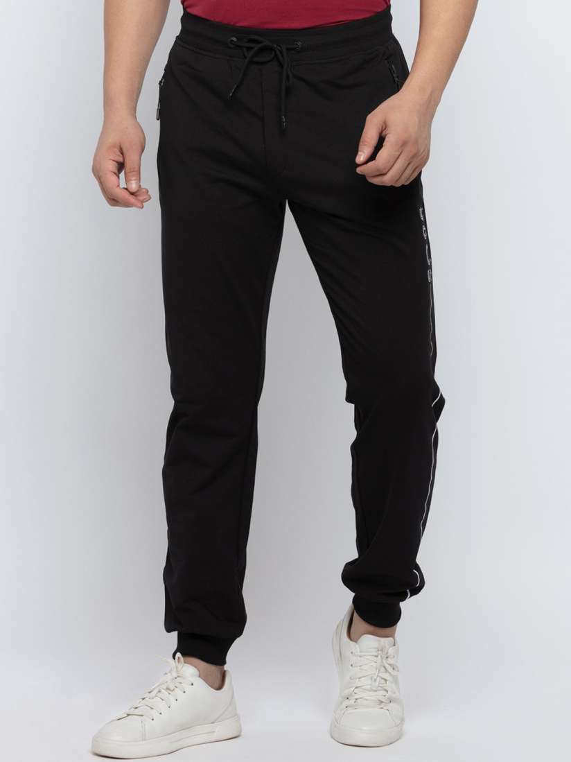 Buy Status Quo Men Black Solid Cotton Track Pants Track Pants for Men 18186226 Myntra