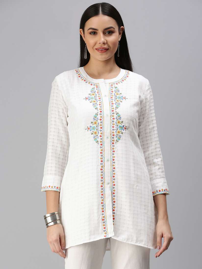 Myntra embroidered kurtis top