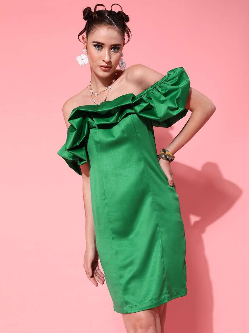 Buy STREET 9 Women Gorgeous Green Solid Dress Dresses for Women 18195076 Myntra