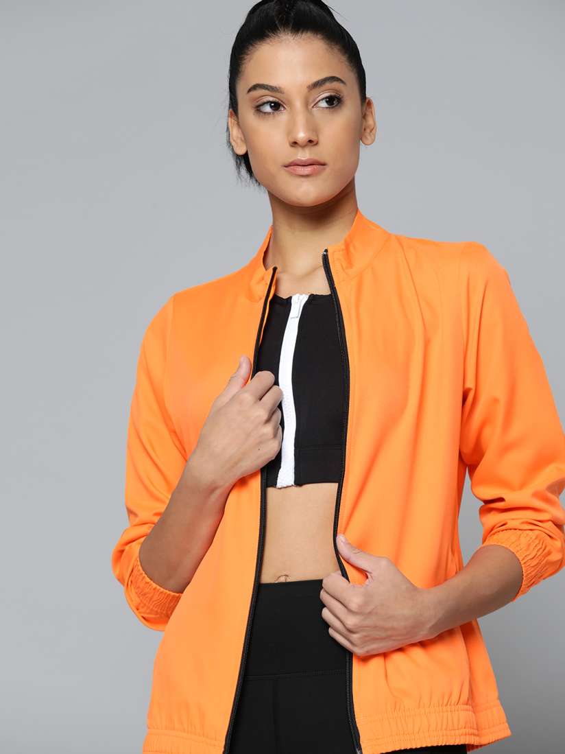 Buy HRX by Hrithik Roshan Women Orange Solid Training Track Jacket Jackets for Women 18195204 Myntra