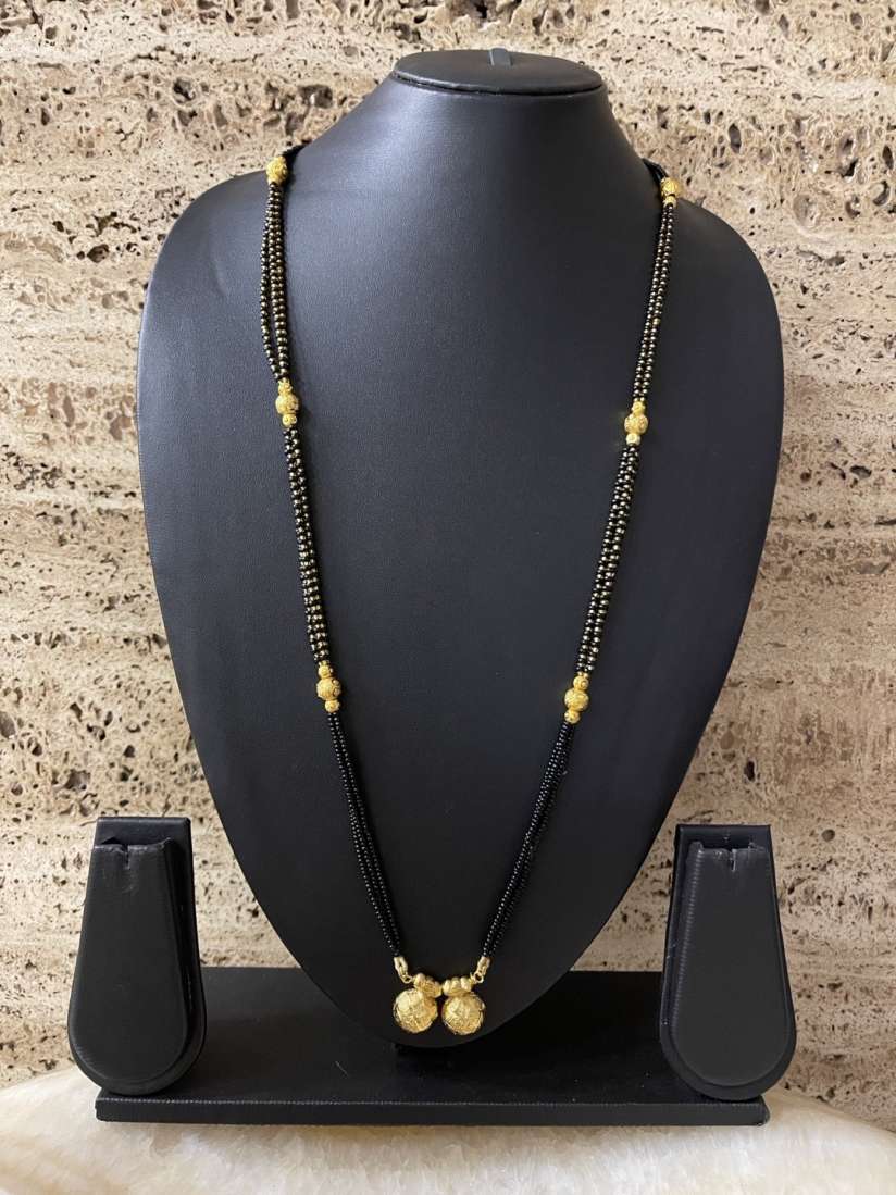 Long black bead mangalsutra deals