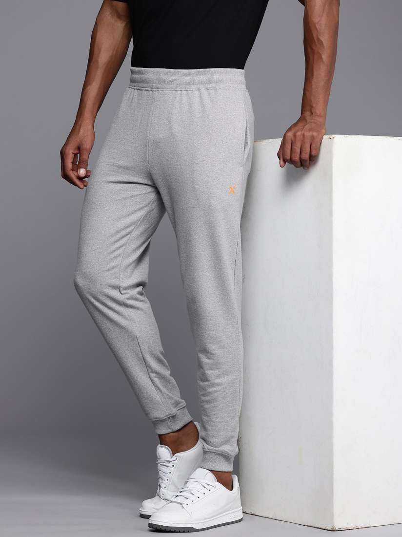 Buy HRX by Hrithik Roshan Men Grey Melange Solid Joggers Track Pants for Men 18204228 Myntra