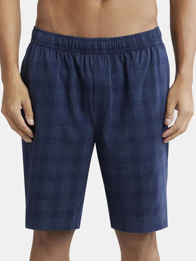 Buy Jockey Men Blue Checked Cotton Shorts Shorts for Men 18207610 Myntra
