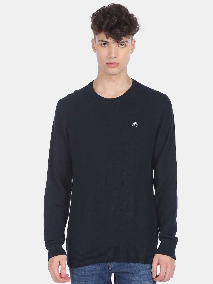 Buy Aeropostale Men Navy Blue Pullover Textured Sweater Sweaters for Men 18208148 Myntra