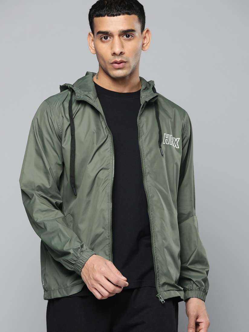 Buy HRX by Hrithik Roshan Men Olive Green Solid Football Sporty Jacket Jackets for Men 18208466 Myntra