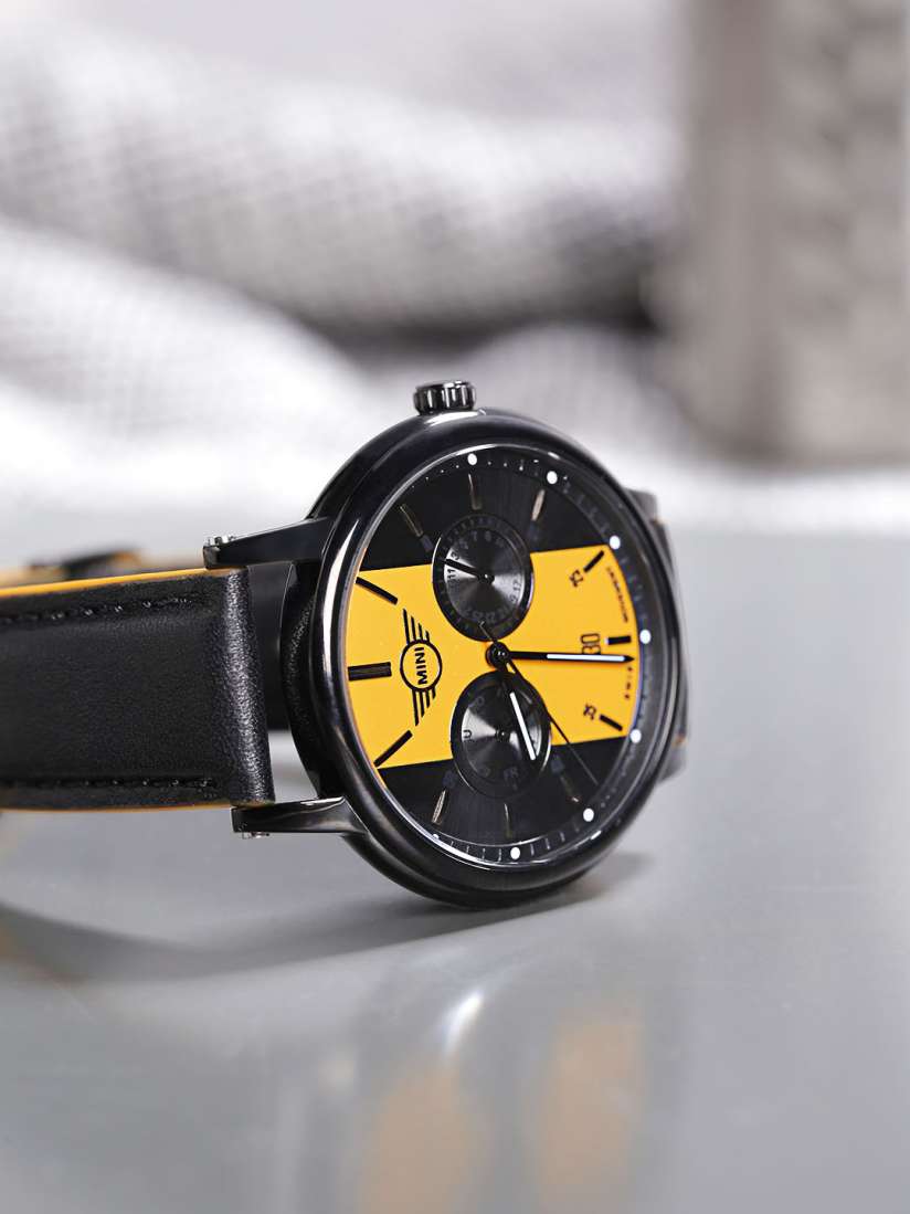 Buy MINI COOPER Men Black Yellow Colourblocked Multifunction Swiss Dial Watch 160637 Watches for Men 1820933 Myntra