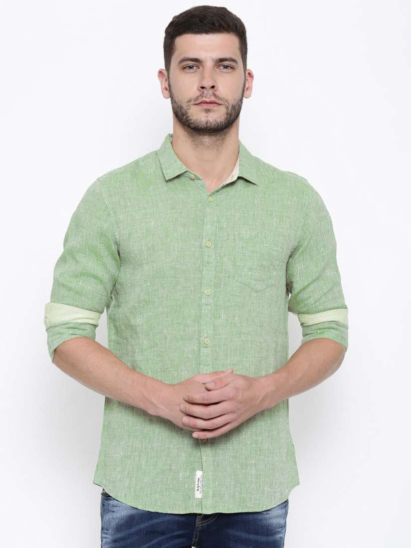 Buy Being Human Clothing Men Green Slim Fit Solid Casual Shirt Shirts for Men 1820989 Myntra