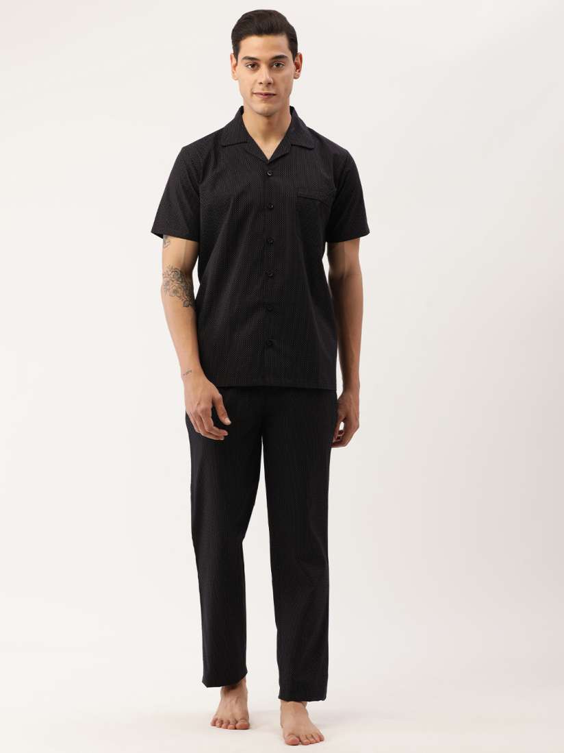 Buy Sweet Dreams Men Black Solid Casual Night suit Night suits for Men 18209958 Myntra