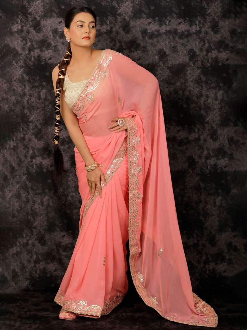 Gota patti saree myntra clearance