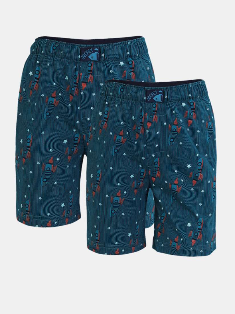 Buy Jockey Boys Pack of 2 Super Combed Cotton Printed Boxer Shorts with Side Pockets MB05 Shorts for Boys 18223000 Myntra